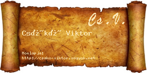 Csákó Viktor névjegykártya