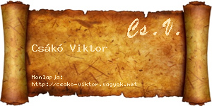 Csákó Viktor névjegykártya